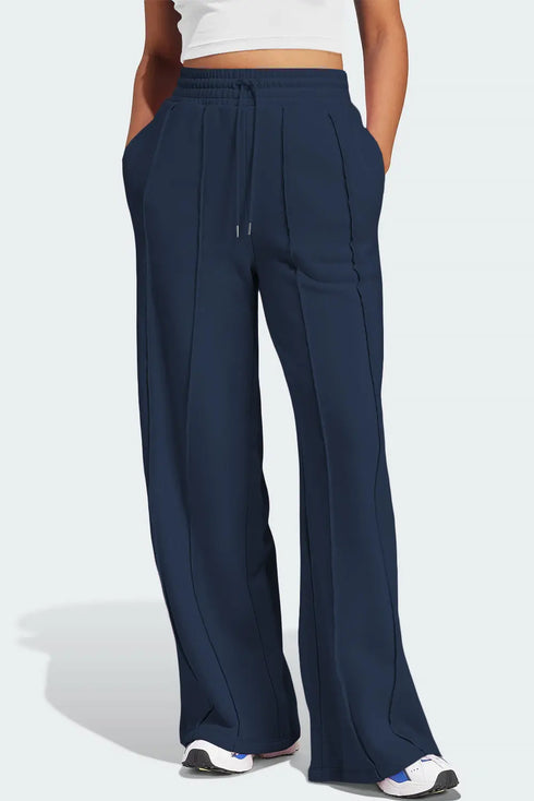 'Zelle' Drawstring Wide Leg Active Pants - Celes Fashion